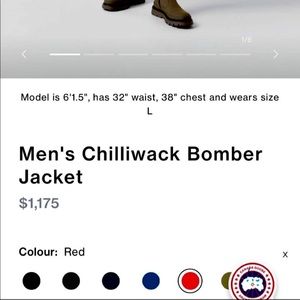 Selling red Canada goose jacket bought worn 2 or 3 times fairly new and comfy